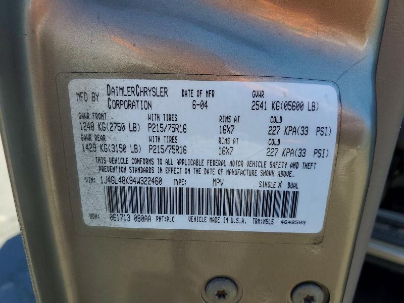 Продажа на аукционе авто 2004 Jeep Liberty, vin: 1J4GL48K94W322460, номер лота: 65681136