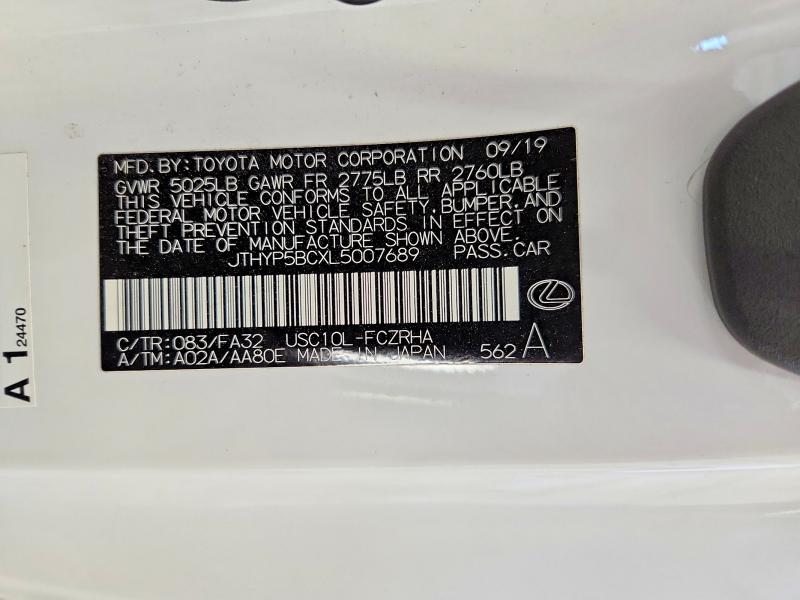 2020 Lexus Rc-f მანქანა იყიდება აუქციონზე, vin: JTHYP5BCXL5007689, აუქციონის ნომერი: 67130646
