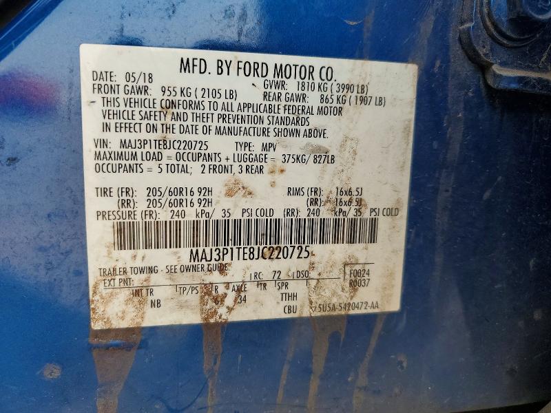 Aukcja sprzedaży 2018 Ford Ecosport, vin: MAJ3P1TE8JC220725, numer aukcji: 63030986