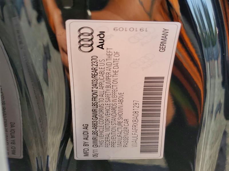 Auction sale of the 2011 Audi A5, vin: WAULFAFRXBA081297, lot number: 66419056