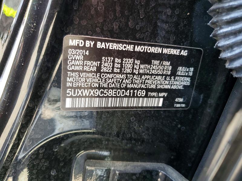 64613126 :رقم المزاد ، 5UXWX9C58E0D41169 vin ، 2014 Bmw X3 مزاد بيع