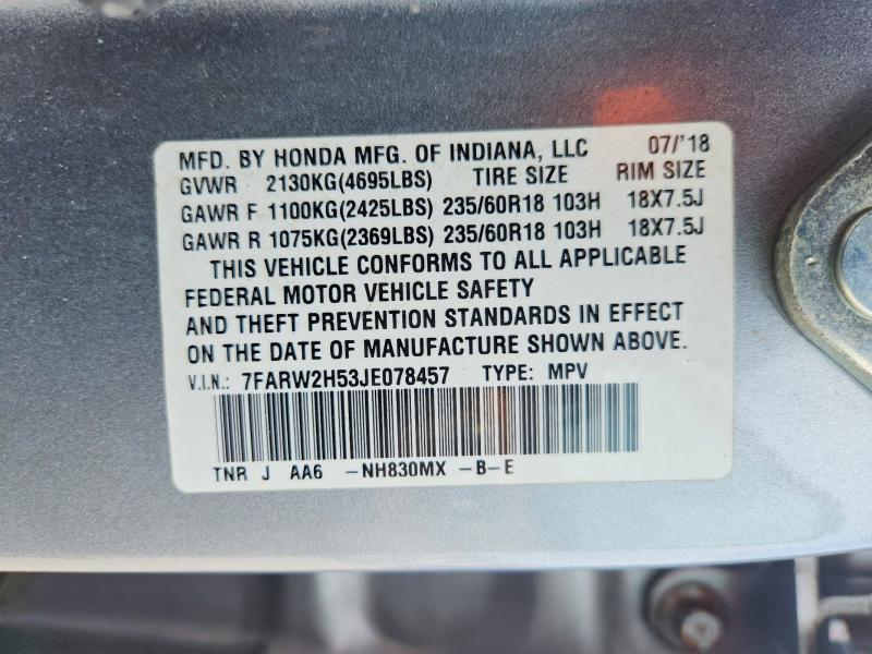 Aukcja sprzedaży 2018 Honda Cr-v, vin: 7FARW2H53JE078457, numer aukcji: 64977606