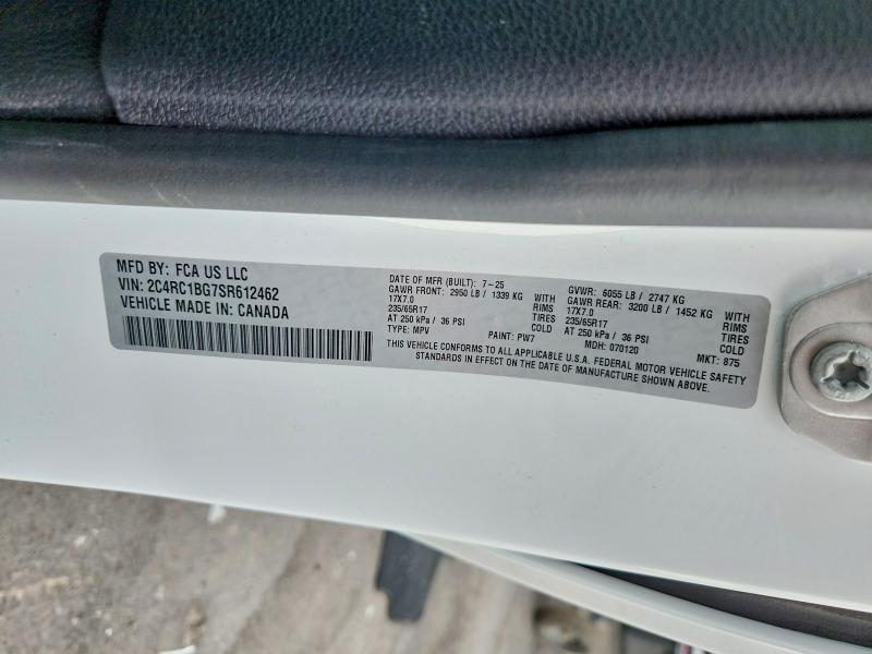 Продаж на аукціоні авто 2025 Chrysler Pacifica, vin: 2C4RC1BG7SR612462, номер лоту: 64121016