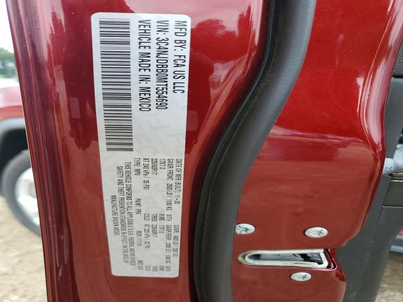 63882126 :رقم المزاد ، 3C4NJDBB0MT554690 vin ، 2021 Jeep Compass مزاد بيع