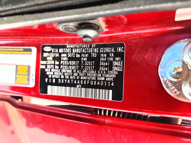 64011436 :رقم المزاد ، 5XYKT4A66FG640114 vin ، 2015 Kia Sorento مزاد بيع