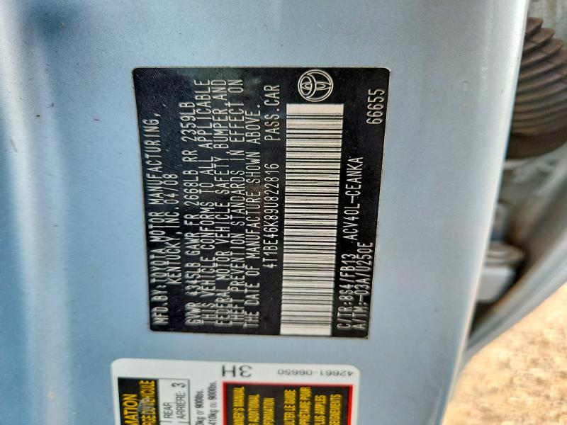 2009 Toyota Camry მანქანა იყიდება აუქციონზე, vin: 4T1BE46K89U822816, აუქციონის ნომერი: 64701926