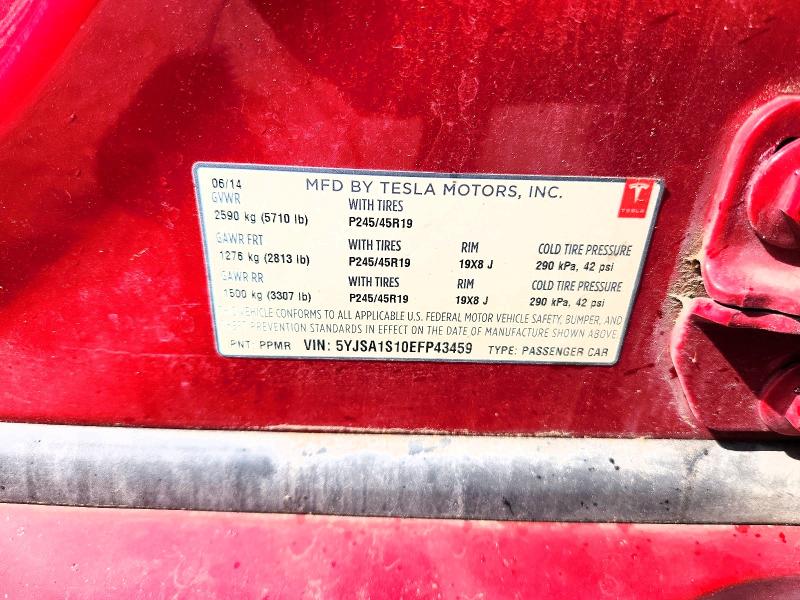 Продаж на аукціоні авто 2014 Tesla Model S, vin: 5YJSA1S10EFP43459, номер лоту: 65690566