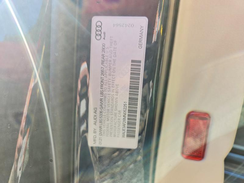 Aukcja sprzedaży 2021 Audi A6, vin: WAUE3AF26MN052251, numer aukcji: 66318956