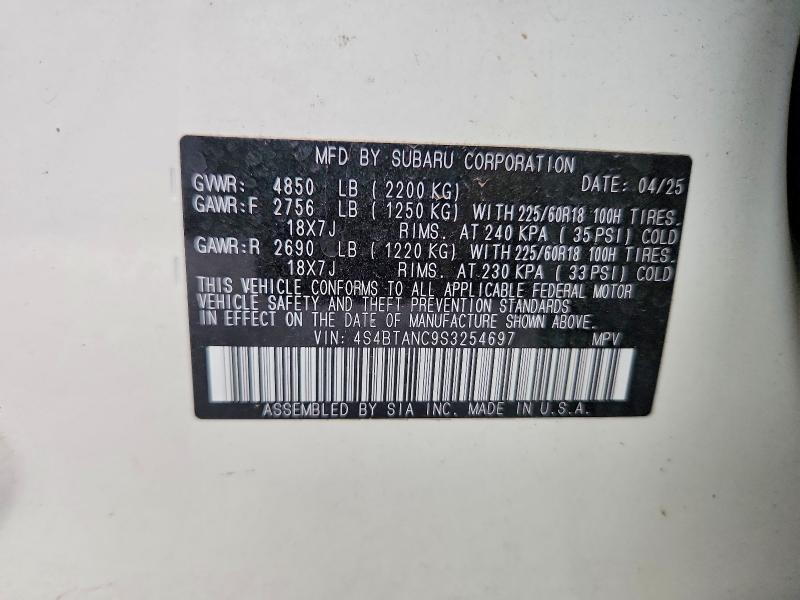 Продажа на аукционе авто 2025 Subaru Outback, vin: 4S4BTANC9S3254697, номер лота: 65155566