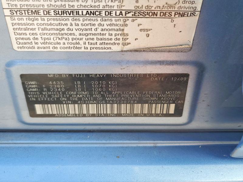 64117296 :رقم المزاد ، 4S3BMCG61A3230784 vin ، 2010 Subaru Legacy مزاد بيع