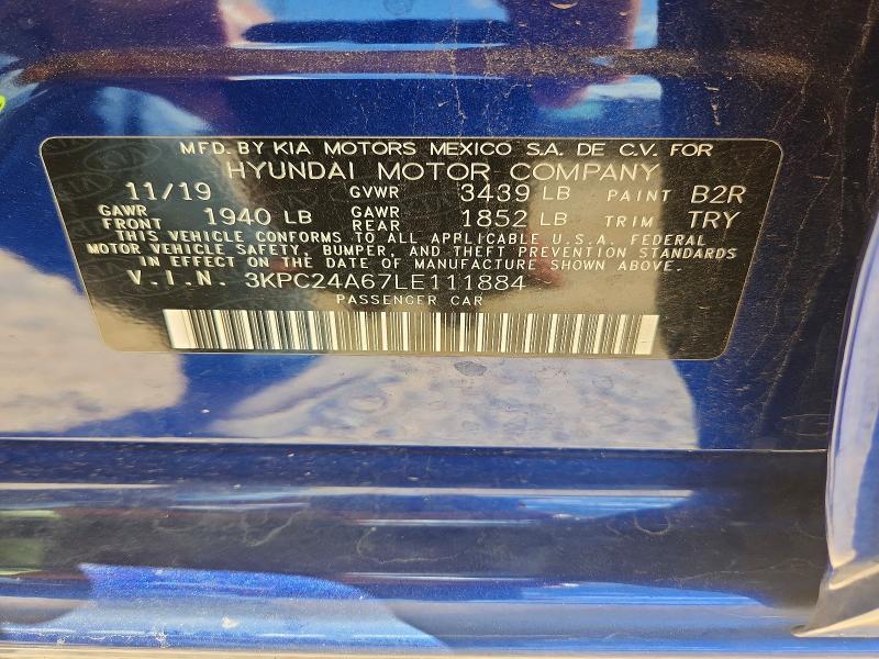 Продажа на аукционе авто 2020 Hyundai Accent, vin: 3KPC24A67LE111884, номер лота: 64113706