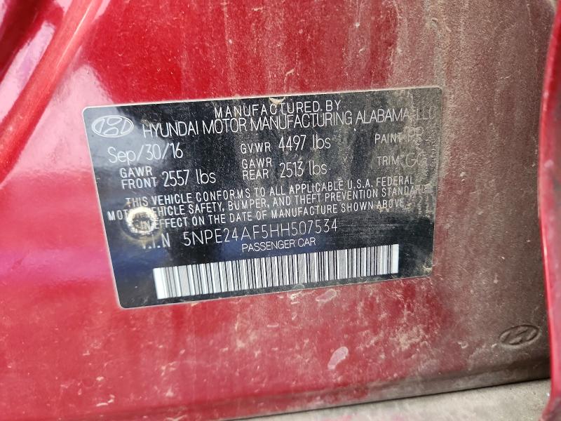 Продажа на аукционе авто 2017 Hyundai Sonata, vin: 5NPE24AF5HH507534, номер лота: 63855906