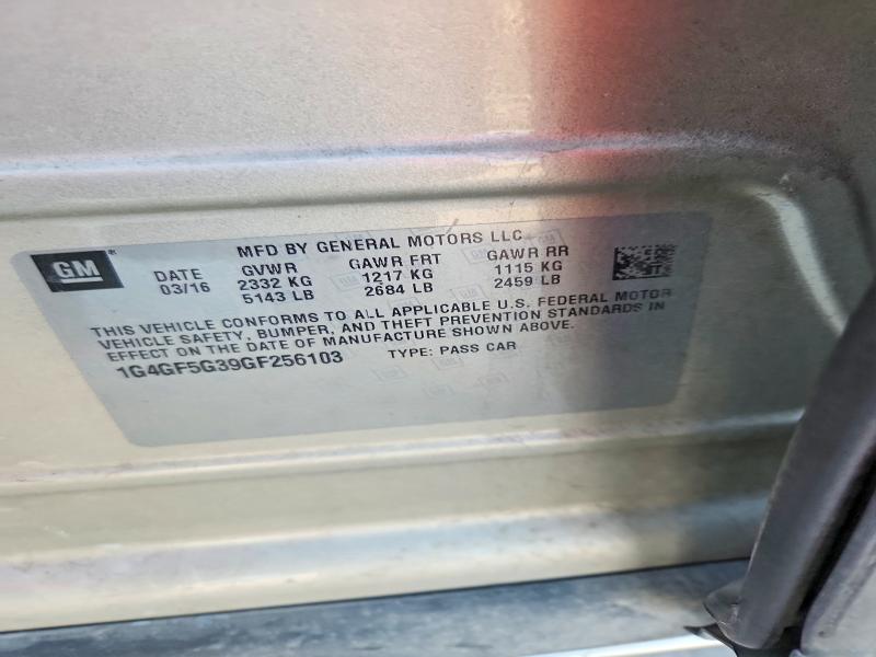2016 Buick Lacrosse მანქანა იყიდება აუქციონზე, vin: 1G4GF5G39GF256103, აუქციონის ნომერი: 67059616