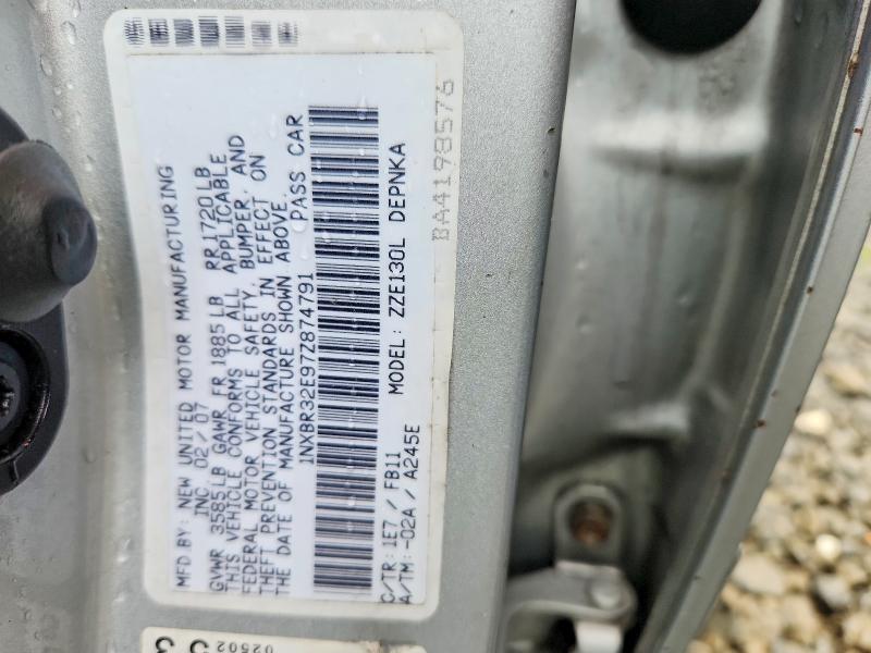 Продажа на аукционе авто 2007 Toyota Corolla, vin: 1NXBR32E97Z874791, номер лота: 66203016