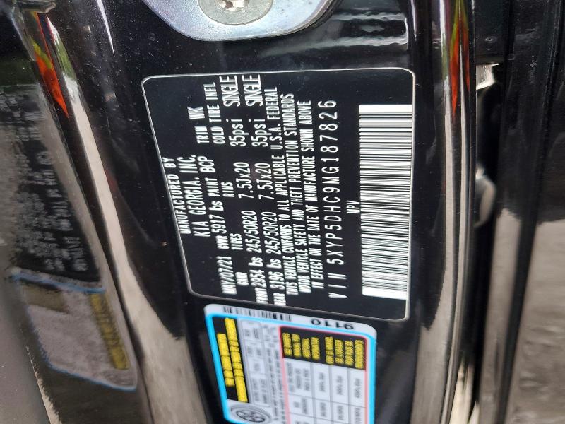 63406206 :رقم المزاد ، 5XYP5DHC9MG187826 vin ، 2021 Kia Telluride مزاد بيع