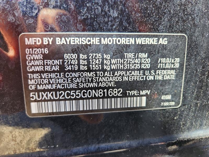 Aukcja sprzedaży 2016 Bmw X6, vin: 5UXKU2C55G0N81682, numer aukcji: 66170526