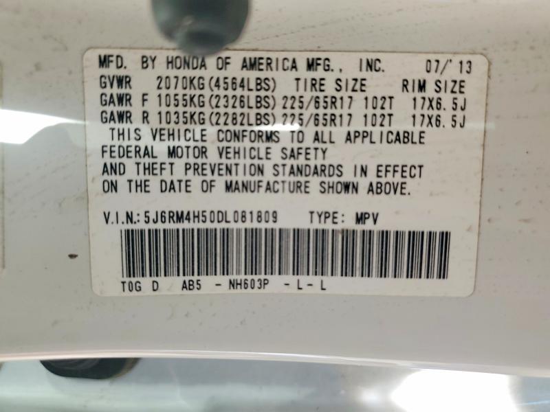 Aukcja sprzedaży 2013 Honda Cr-v, vin: 5J6RM4H50DL081809, numer aukcji: 66336576