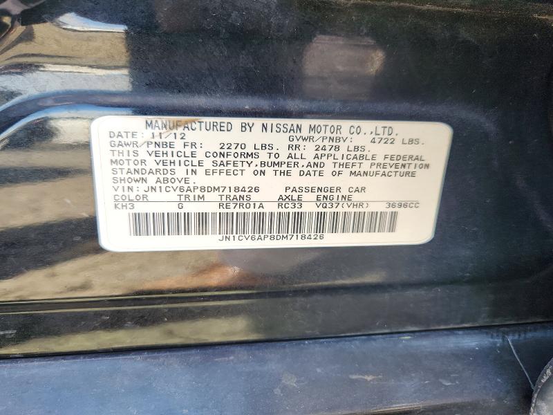 65957326 :رقم المزاد ، JN1CV6AP8DM718426 vin ، 2013 Infiniti G37 Sedan مزاد بيع