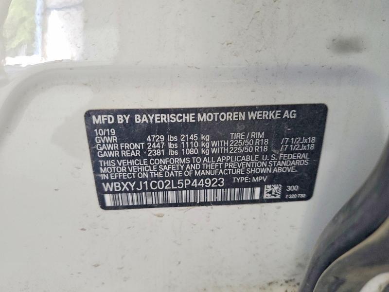 2020 Bmw X2 მანქანა იყიდება აუქციონზე, vin: WBXYJ1C02L5P44923, აუქციონის ნომერი: 65895436