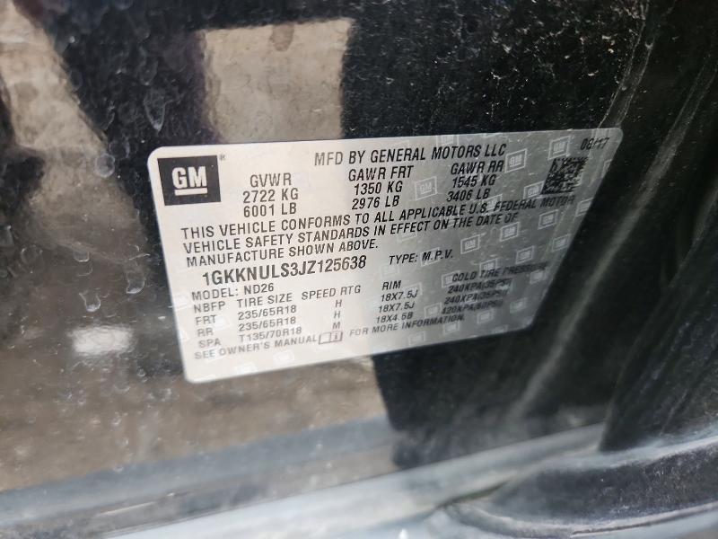 Продаж на аукціоні авто 2018 Gmc Acadia, vin: 1GKKNULS3JZ125638, номер лоту: 63379386