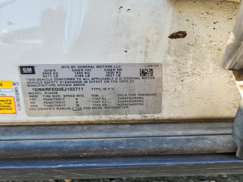 Aukcja sprzedaży 2014 Chevrolet Traverse, vin: 1GNKRFED0EJ182711, numer aukcji: 67089406