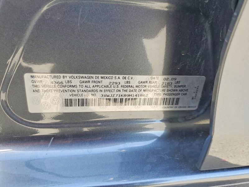 65940846 :رقم المزاد ، 3VWJZ71K89M141862 vin ، 2009 Volkswagen Jetta مزاد بيع