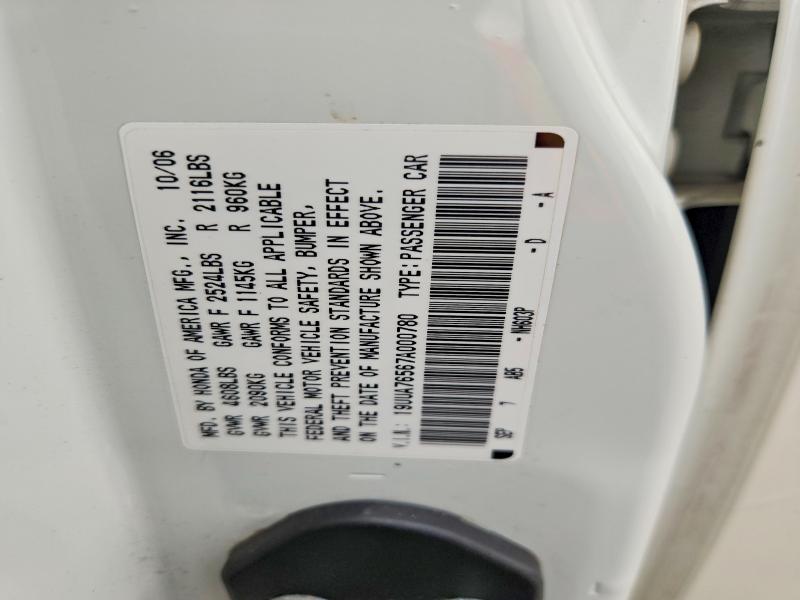 66288796 :رقم المزاد ، 19UUA76567A000780 vin ، 2007 Acura Tl مزاد بيع