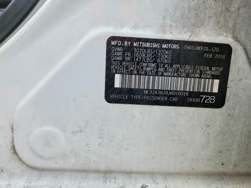 64468826 :رقم المزاد ، ML32A3HJ9JH010018 vin ، 2018 Mitsubishi Mirage مزاد بيع