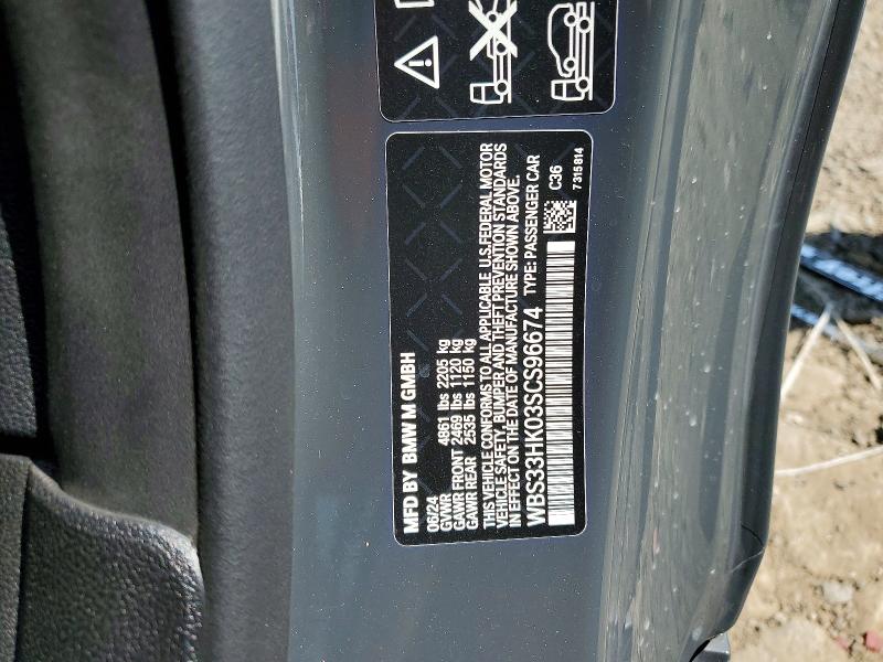 Aukcja sprzedaży 2025 Bmw M4, vin: WBS33HK03SCS96674, numer aukcji: 62064636
