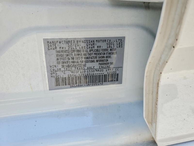 Продаж на аукціоні авто 2022 Nissan Sentra, vin: 3N1AB8CV5NY220142, номер лоту: 67012076