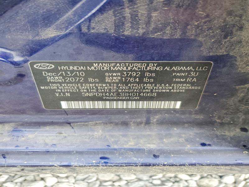 Продаж на аукціоні авто 2011 Hyundai Elantra, vin: 5NPDH4AE3BH014668, номер лоту: 64421876