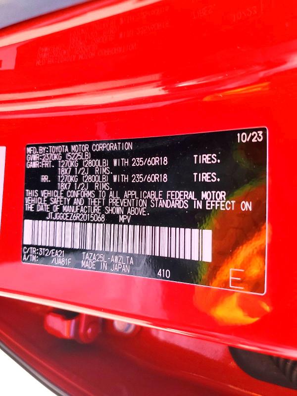 66125036 :رقم المزاد ، JTJGGCEZ6R2015068 vin ، 2024 Lexus Nx مزاد بيع