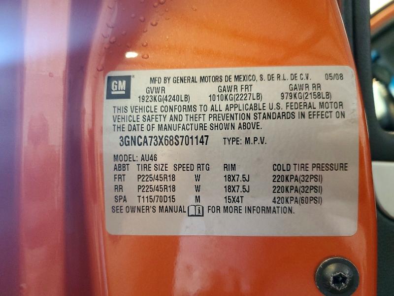 Продаж на аукціоні авто 2008 Chevrolet Hhr, vin: 3GNCA73X68S701147, номер лоту: 64278626
