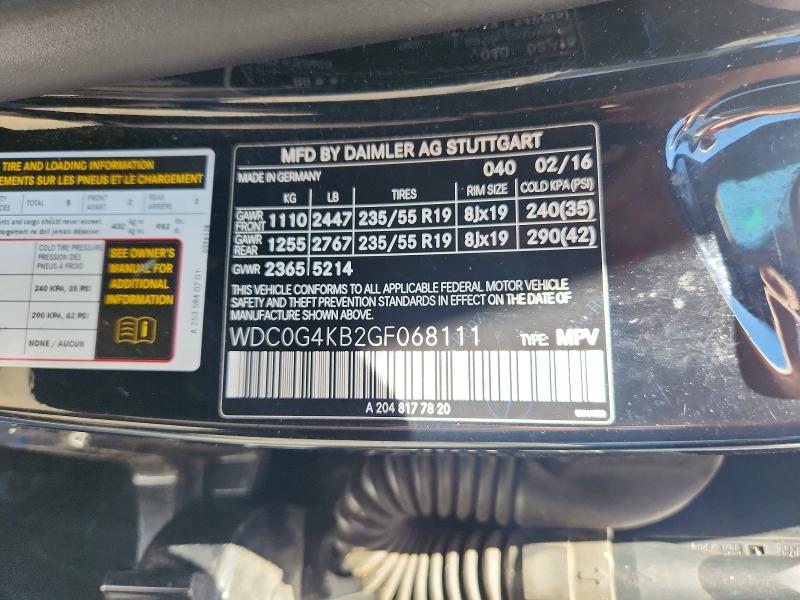 63885006 :رقم المزاد ، WDC0G4KB2GF068111 vin ، 2016 Mercedes-benz Glc مزاد بيع