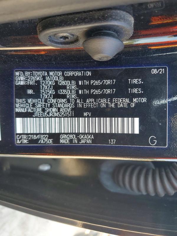 Продажа на аукционе авто 2022 Toyota 4runner, vin: JTEEU5JR3N5251511, номер лота: 65642706
