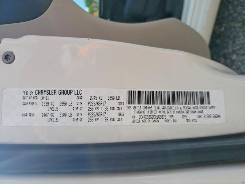 Aukcja sprzedaży 2012 Chrysler Town & Country, vin: 2C4RC1BG1CR169873, numer aukcji: 66992736
