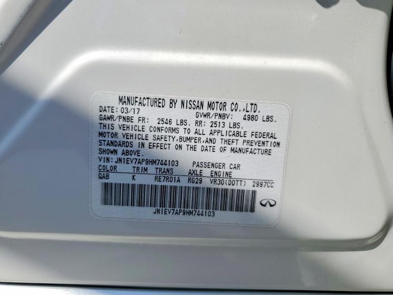 Продажа на аукционе авто 2017 Infiniti Q50, vin: JN1EV7AP9HM744103, номер лота: 67350646