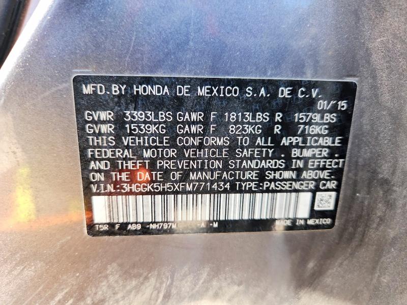 Aukcja sprzedaży 2015 Honda Fit, vin: 3HGGK5H5XFM771434, numer aukcji: 63103716