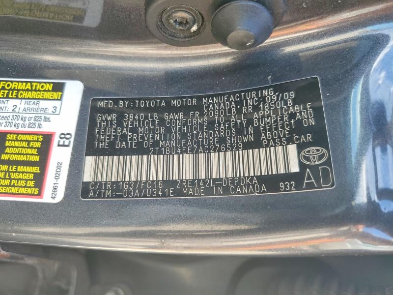 65657906 :رقم المزاد ، 2T1BU4EE7AC276529 vin ، 2010 Toyota Corolla مزاد بيع