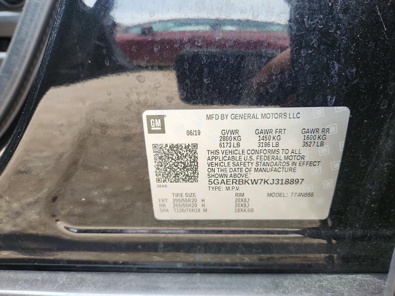 65653956 :رقم المزاد ، 5GAERBKW7KJ318897 vin ، 2019 Buick Enclave مزاد بيع