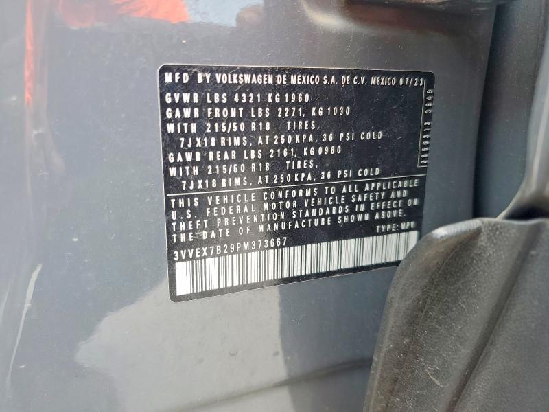 Aukcja sprzedaży 2023 Volkswagen Taos, vin: 3VVEX7B29PM373667, numer aukcji: 64056086