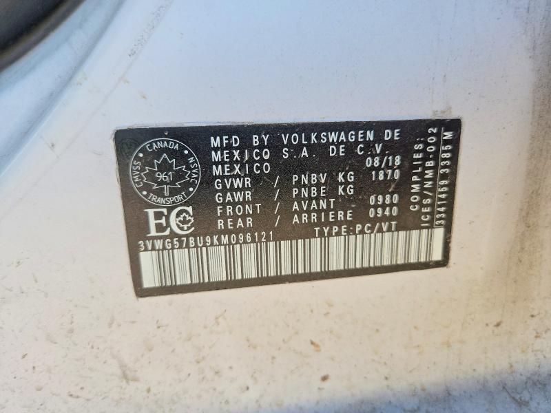 Aukcja sprzedaży 2019 Volkswagen Jetta, vin: 3VWG57BU9KM096121, numer aukcji: 64529506
