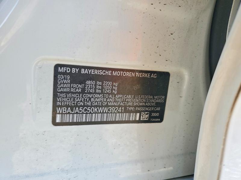 Aukcja sprzedaży 2019 Bmw 530, vin: WBAJA5C50KWW39241, numer aukcji: 64414436