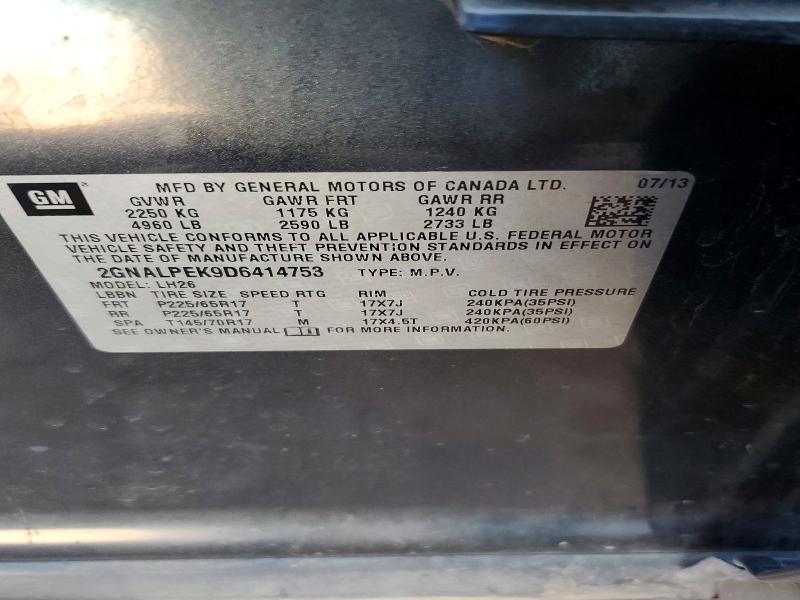 Продаж на аукціоні авто 2013 Chevrolet Equinox, vin: 2GNALPEK9D6414753, номер лоту: 65228926