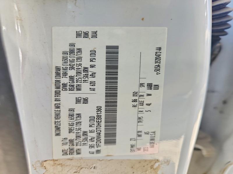 64727686 :رقم المزاد ، 1FD0W4GT0HEB81360 vin ، 2017 Ford F450 مزاد بيع