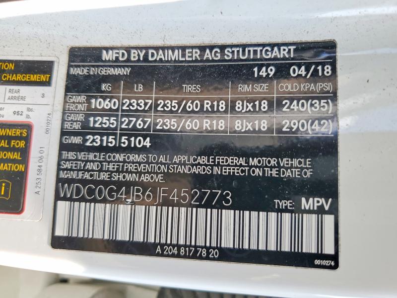 Продажа на аукционе авто 2018 Mercedes-benz Glc, vin: WDC0G4JB6JF452773, номер лота: 64675936