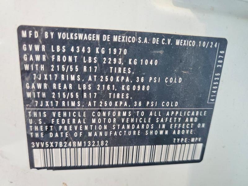Продаж на аукціоні авто 2024 Volkswagen Taos, vin: 3VV5X7B24RM132182, номер лоту: 64078326