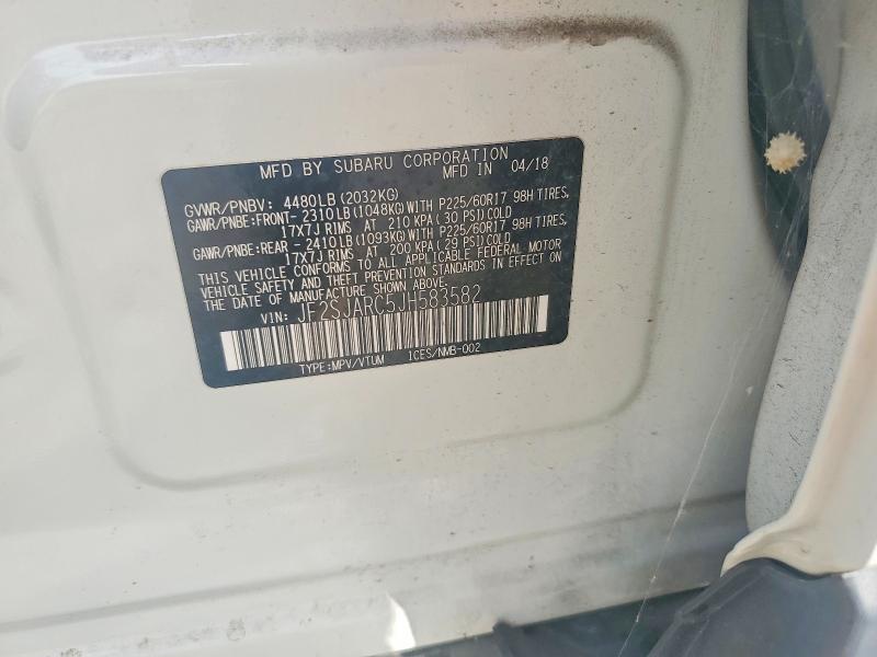 63593006 :رقم المزاد ، JF2SJARC5JH583582 vin ، 2018 Subaru Forester مزاد بيع
