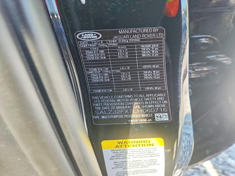 Продажа на аукционе авто 2020 Land Rover Range Rover Evoque, vin: SALZJ2FX7LH060716, номер лота: 64575066