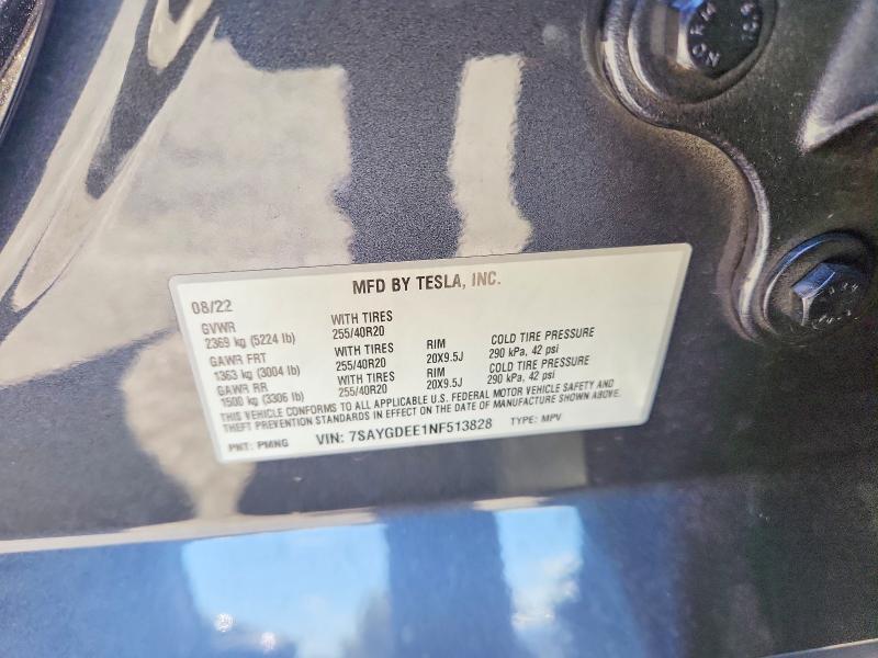 Продаж на аукціоні авто 2022 Tesla Model Y, vin: 7SAYGDEE1NF513828, номер лоту: 66121516